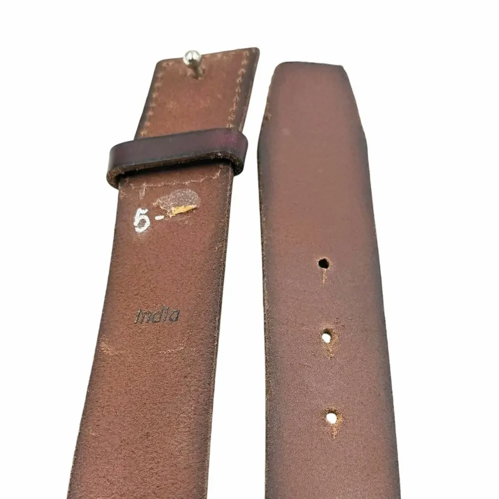 Timberland PRO No-Scratch Leather Mechanic Belt 38 Full Grain Brown Workwear